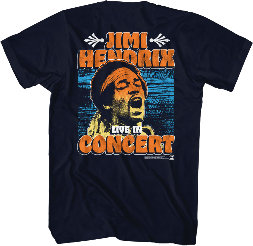 Front & Back Live In Concert Jimi Hendrix T-Shirt