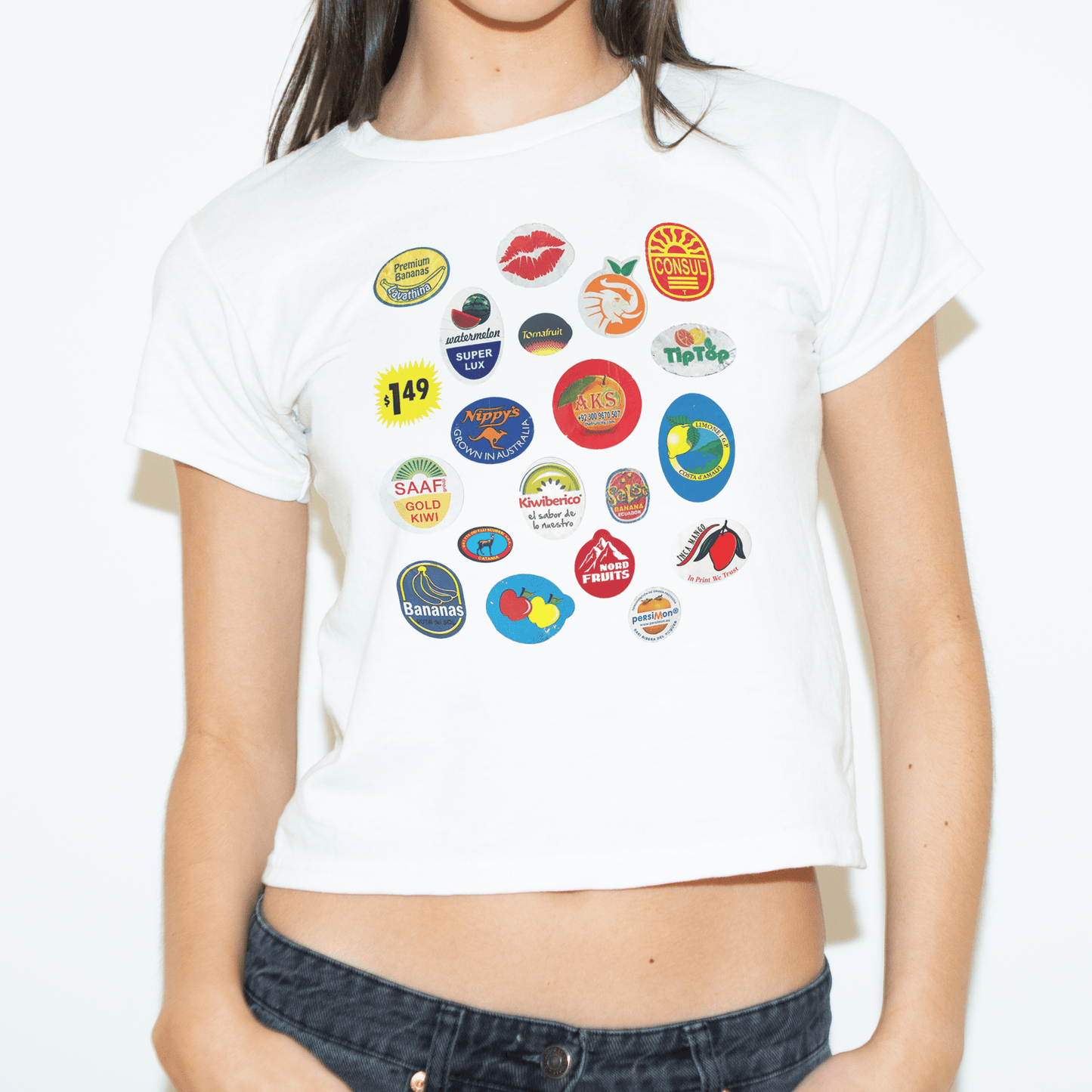 fruit stickers baby tee