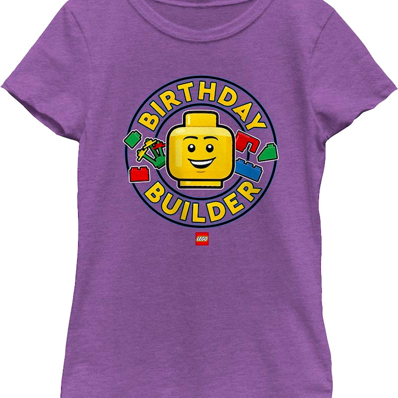 Girls Youth Birthday Builder Lego Shirt
