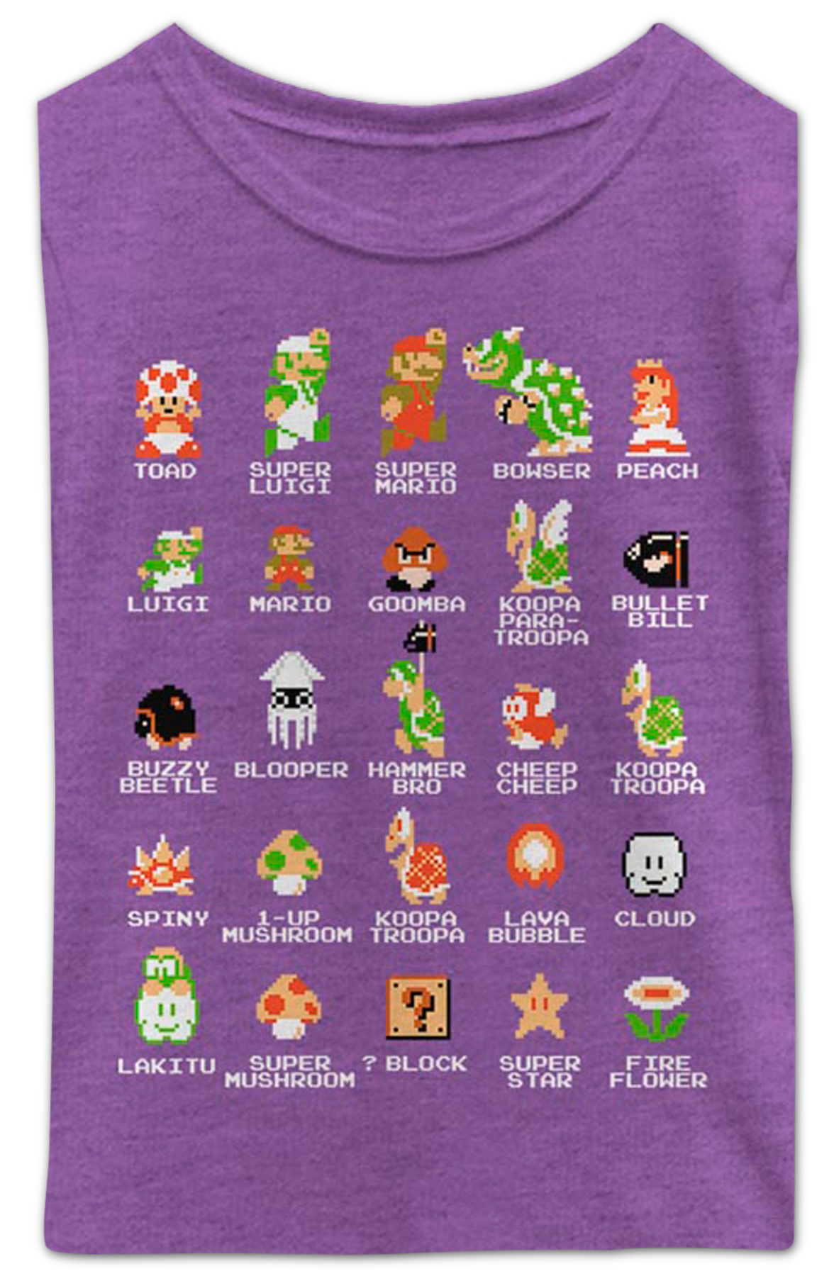 Girls Youth Cast of Super Mario Bros. Shirt