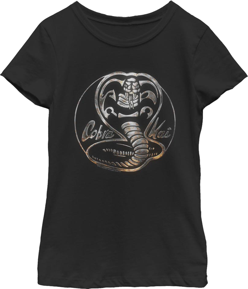 Girls Youth Faux Chrome Logo Cobra Kai Shirt