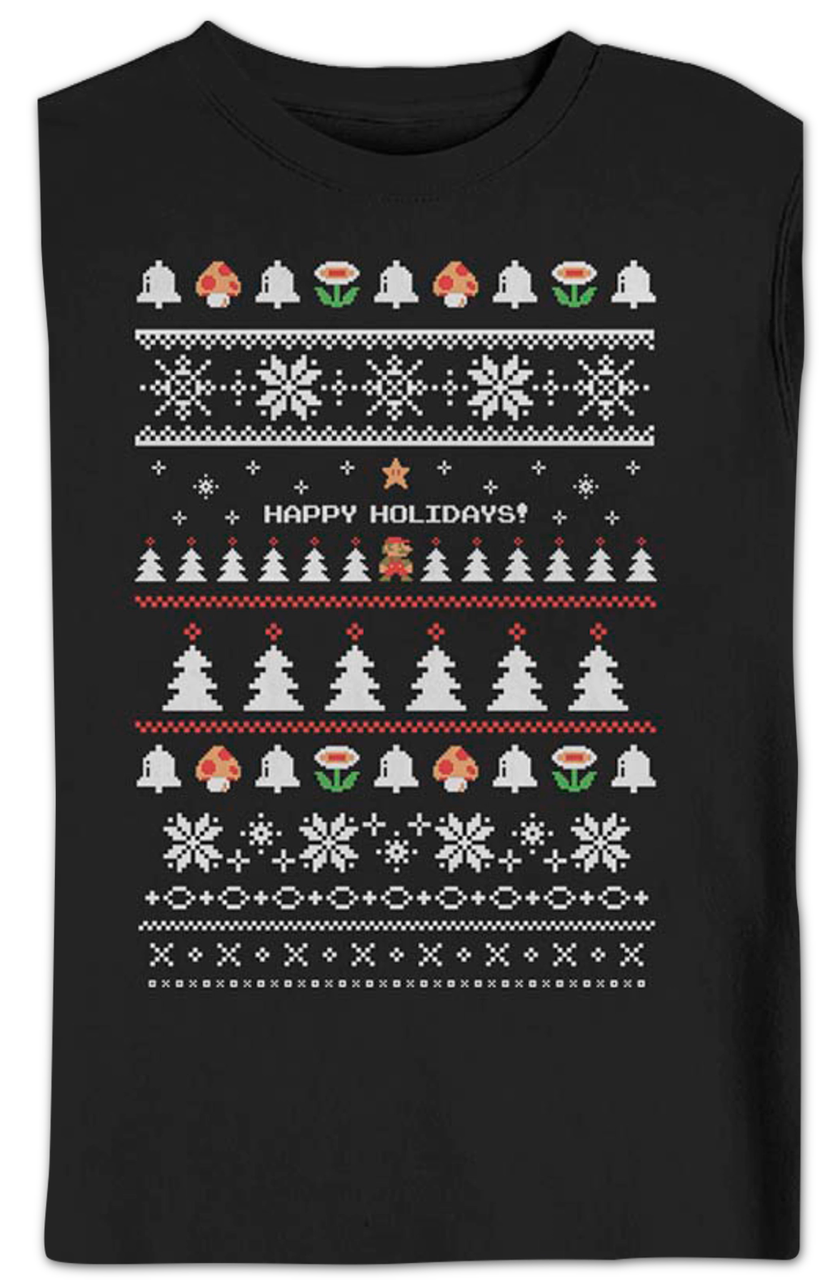 Happy Holidays Faux Ugly Xmas Sweater Super Mario Bros. Sweatshirt