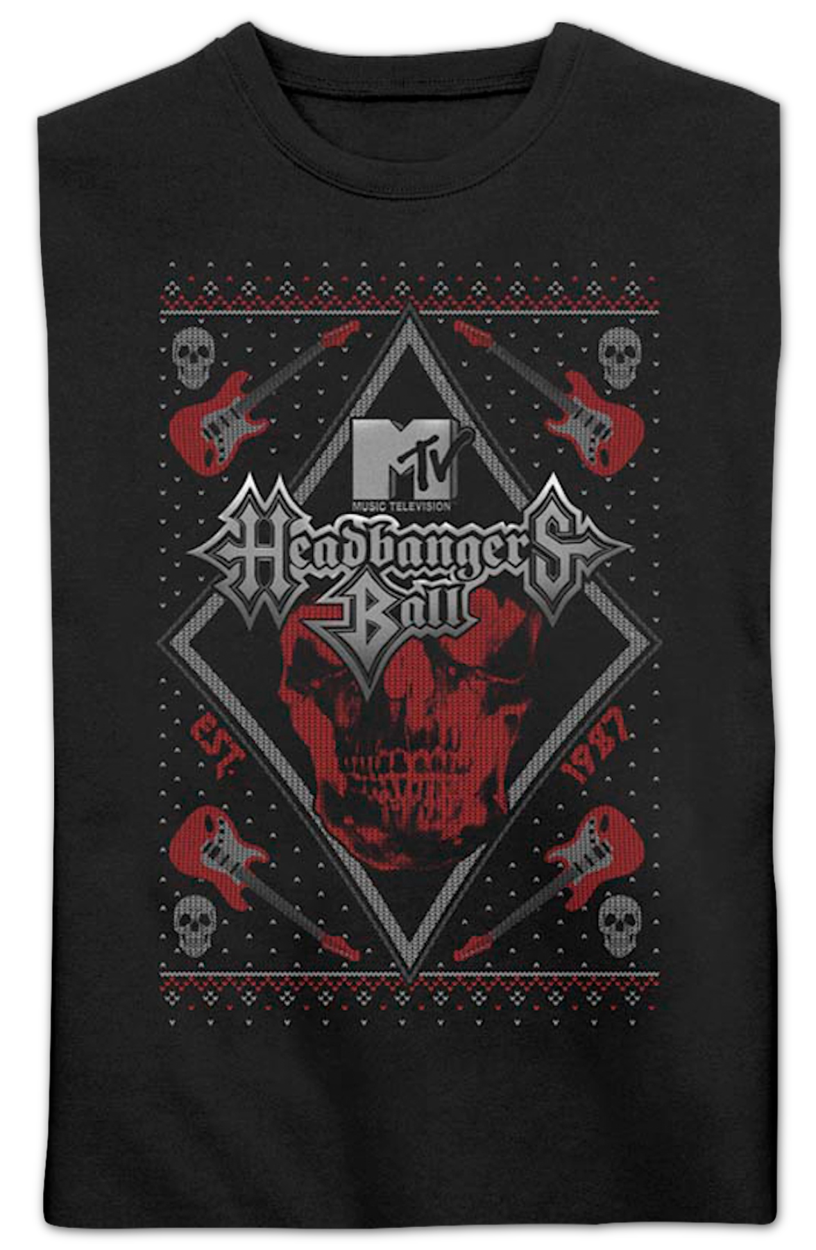 Headbangers Ball Faux Ugly Christmas Sweater MTV Sweatshirt