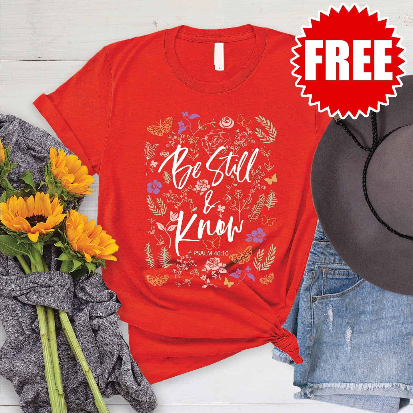 Be Still Tee - Heather Poppy Style001
