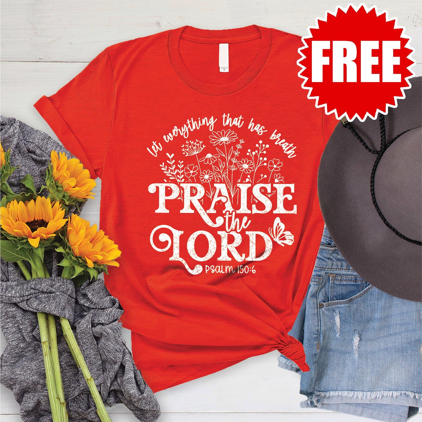Praise The Lord Tee - Heather Poppy - 0