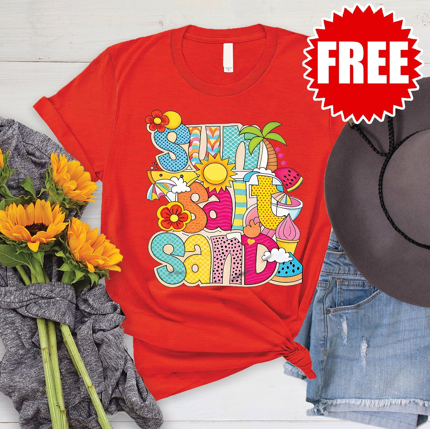 Sun Salt Sand Tee - Heather Poppy - 0