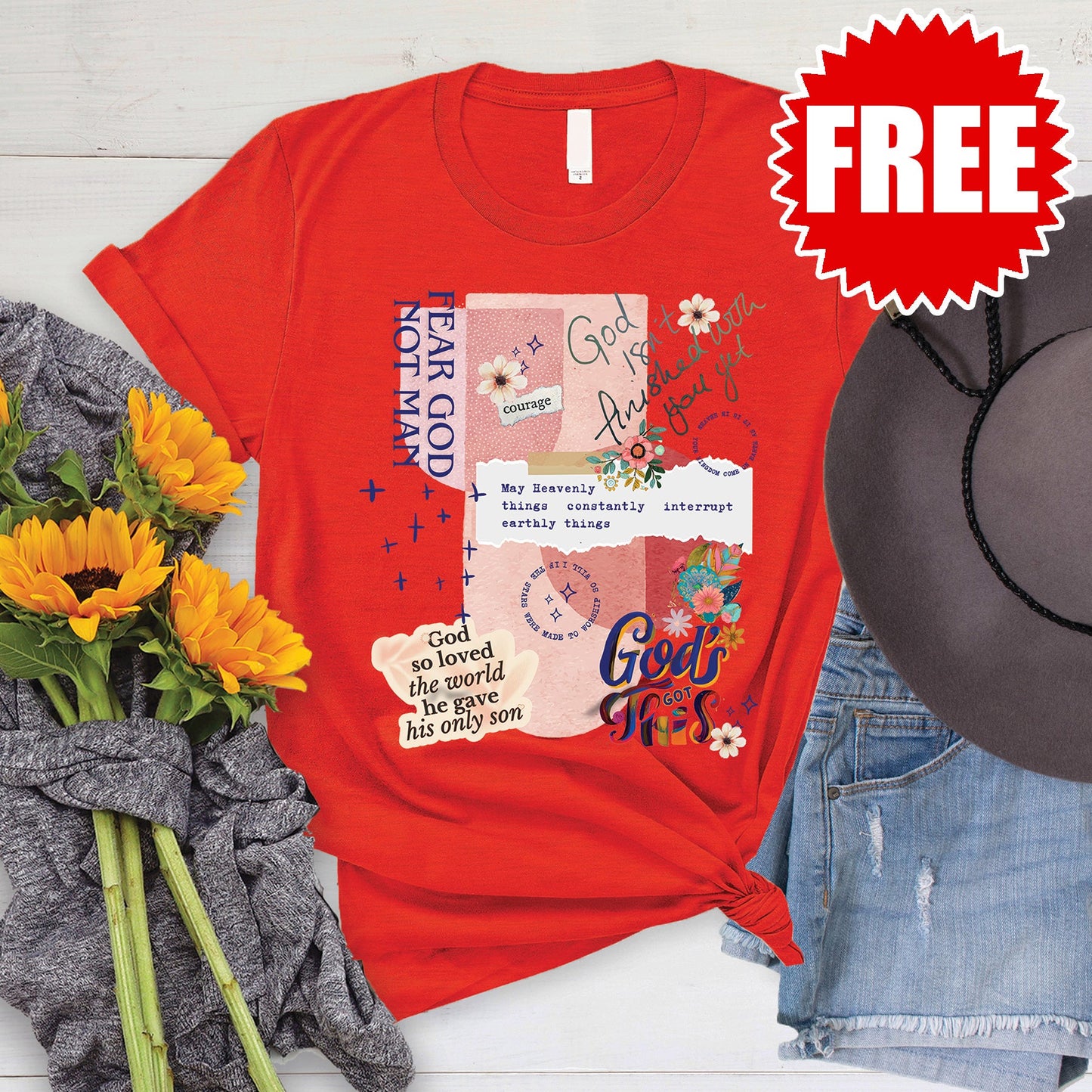 God Isn't Finished Tee - Heather Poppy - FREE