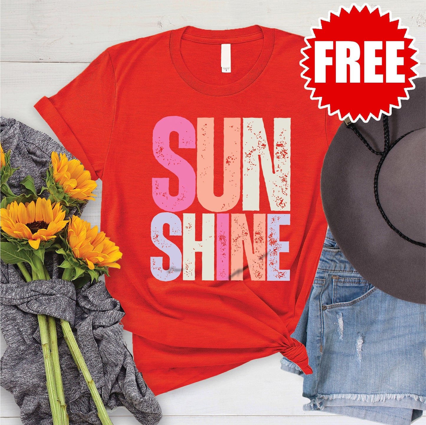 Sunshine Tee - Heather Poppy - 0