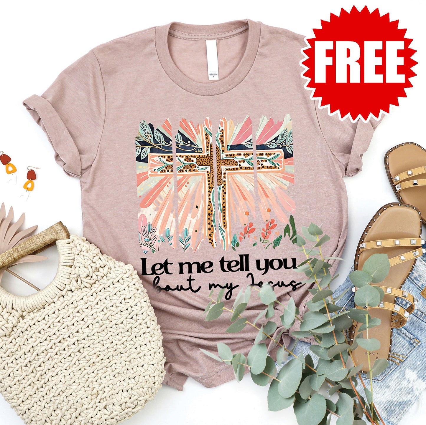 My Jesus Tee - Heather Pink Gravel - 0