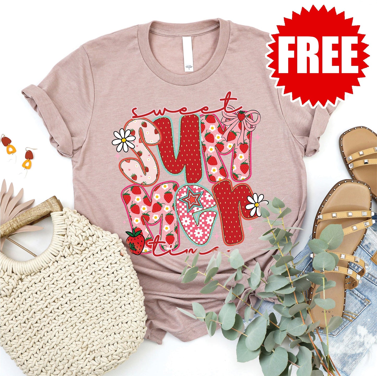 Summer Time Tee - Heather Pink Gravel - 0
