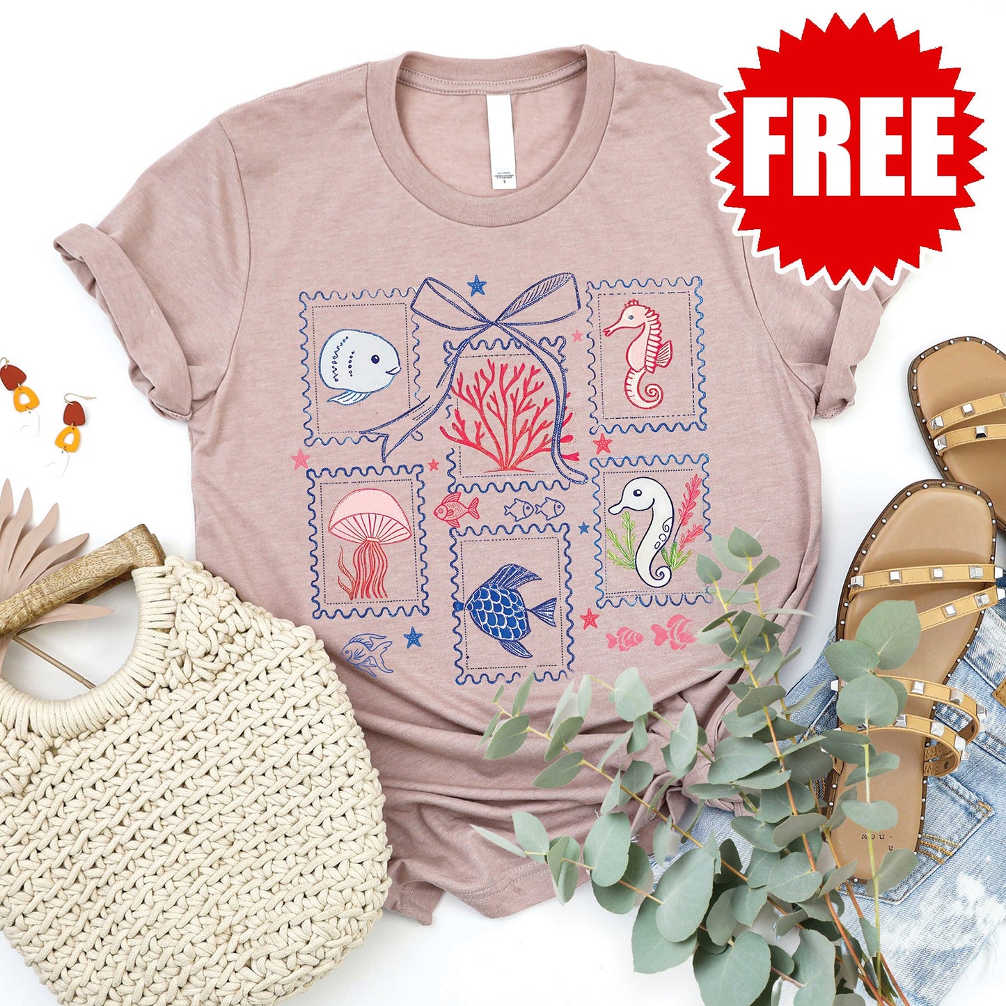 Sea Tee - Heather Pink Gravel - 0