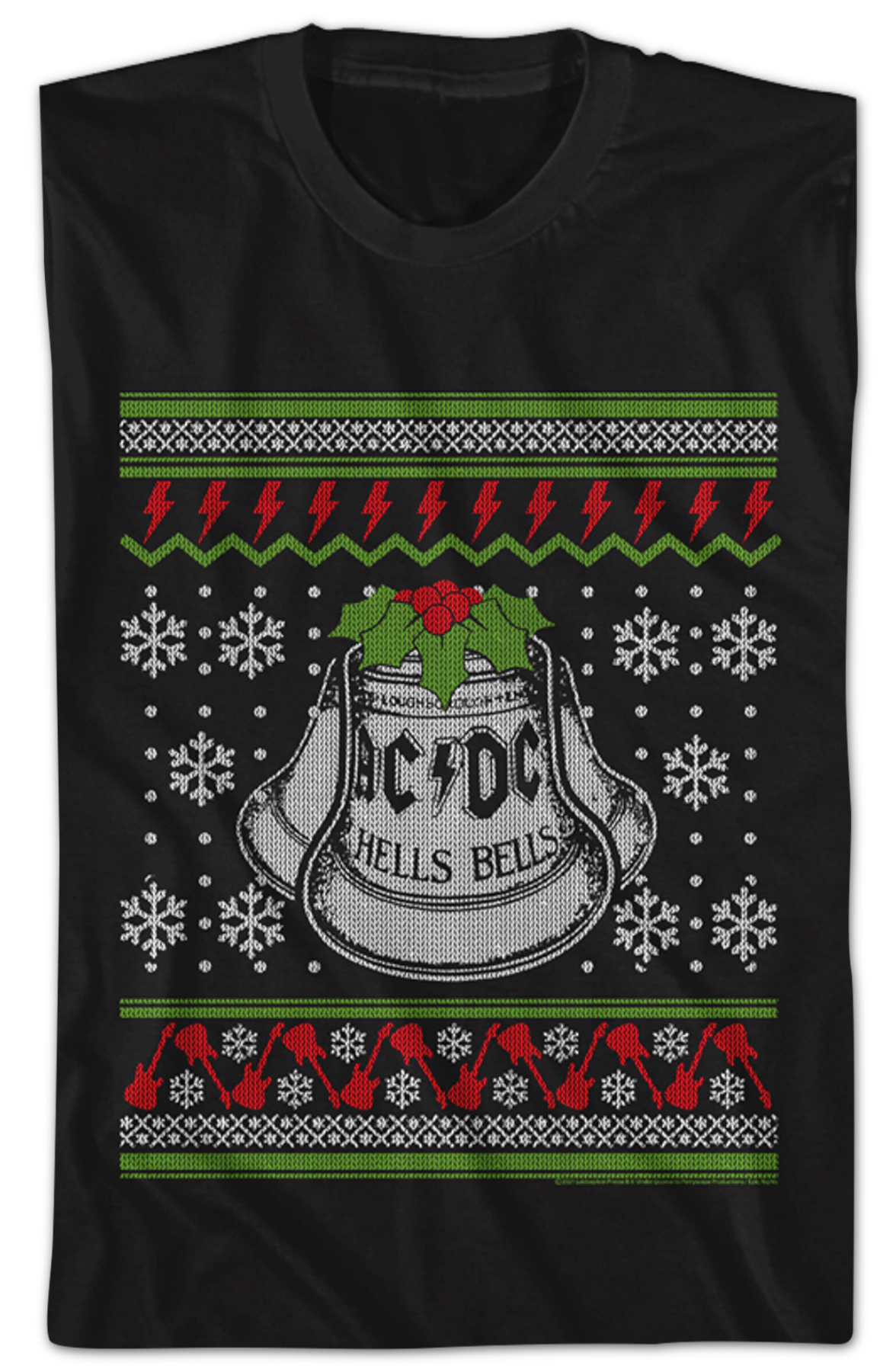Hells Bells Faux Ugly Christmas Sweater ACDC T-Shirt