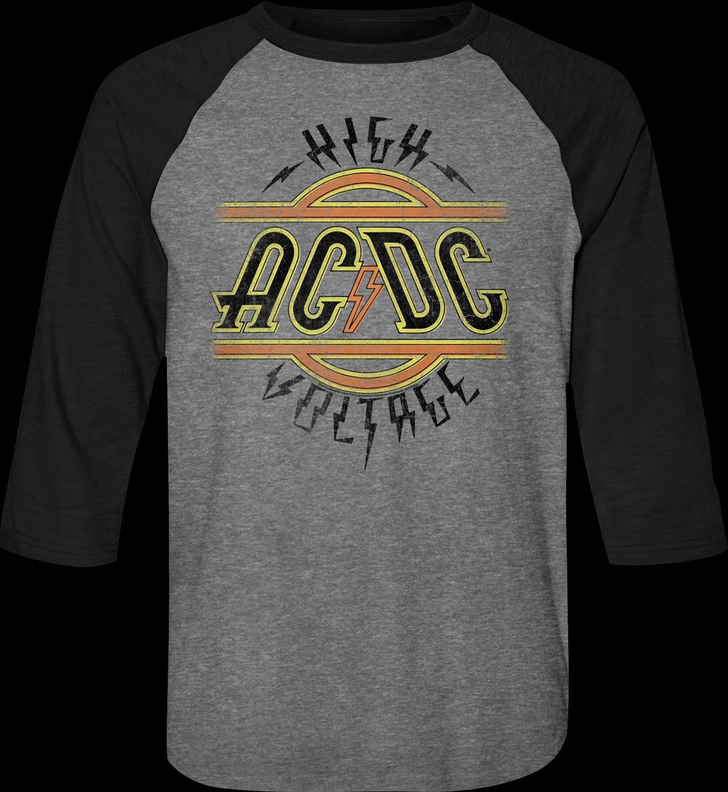 High Voltage ACDC Raglan Baseball Shirt