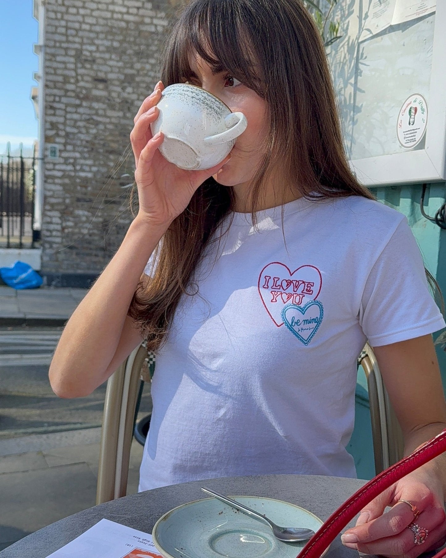 i love you embroidered baby tee