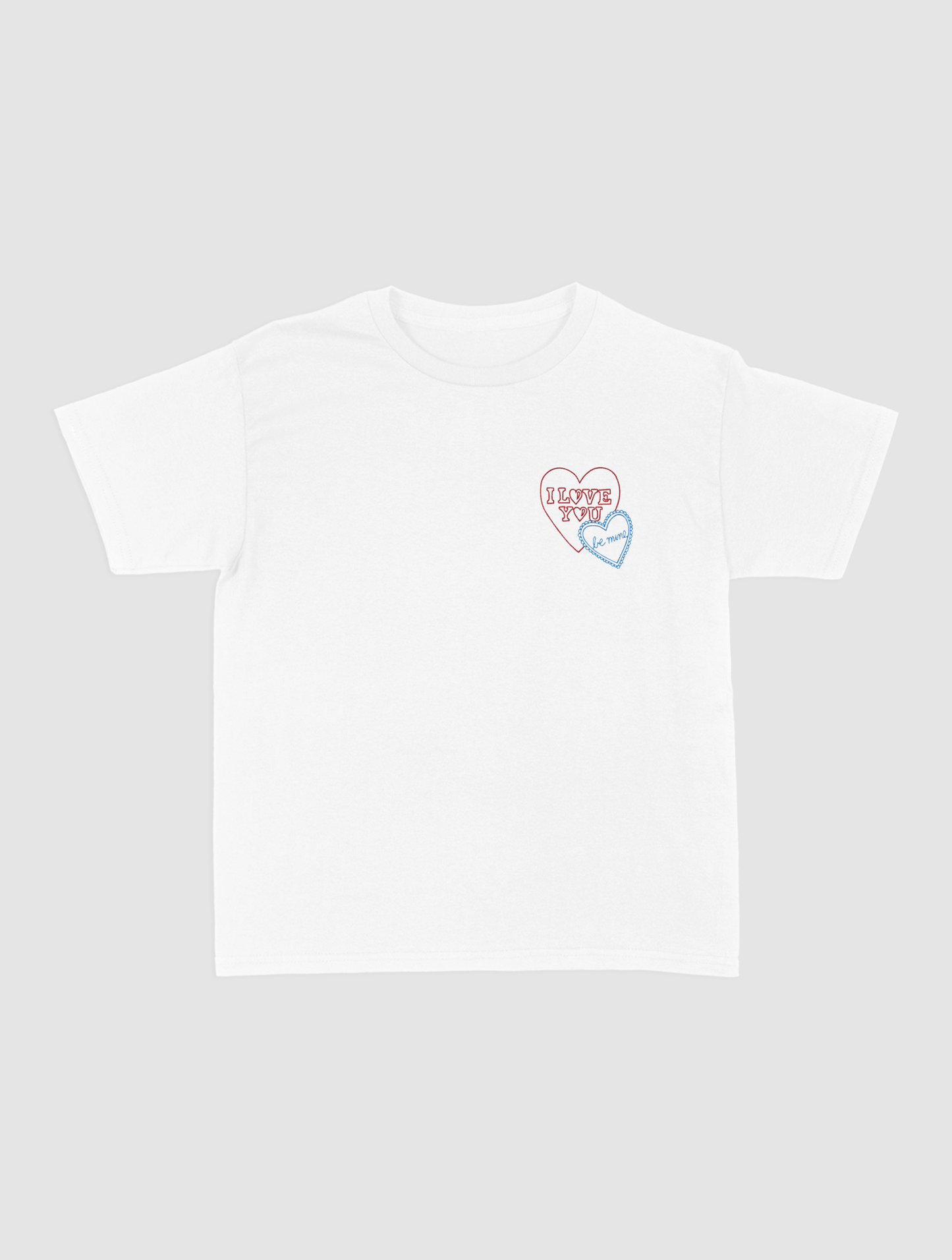 i love you embroidered baby tee