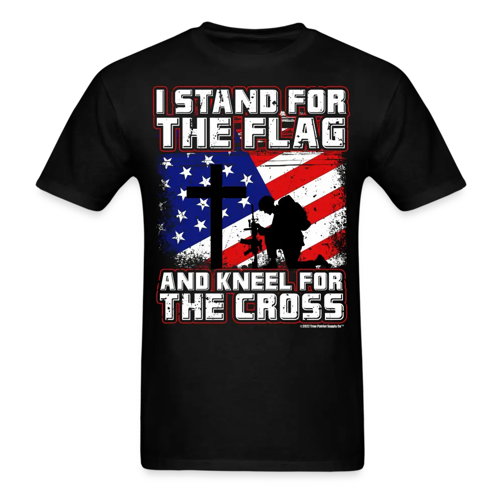 I Stand For The Flag and Kneel For The Cross Conservative Christian T-Shirt