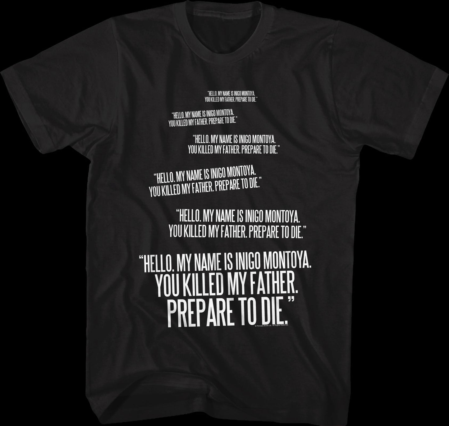 Inigo Montoya Repeated You Killed My Father Quote Princess Bride T-Shirt