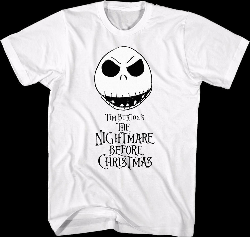 Jack Skellington Head Nightmare Before Christmas T-Shirt