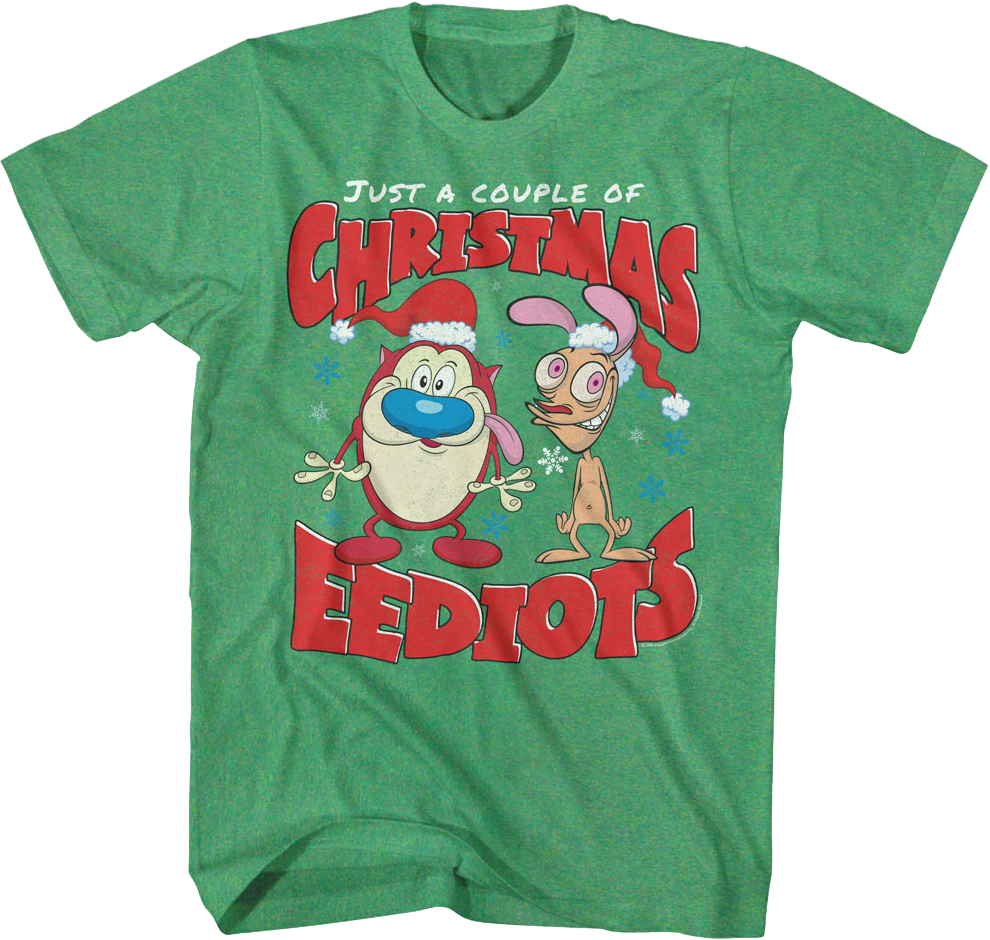 Just A Couple Of Christmas Eediots Ren And Stimpy T-Shirt