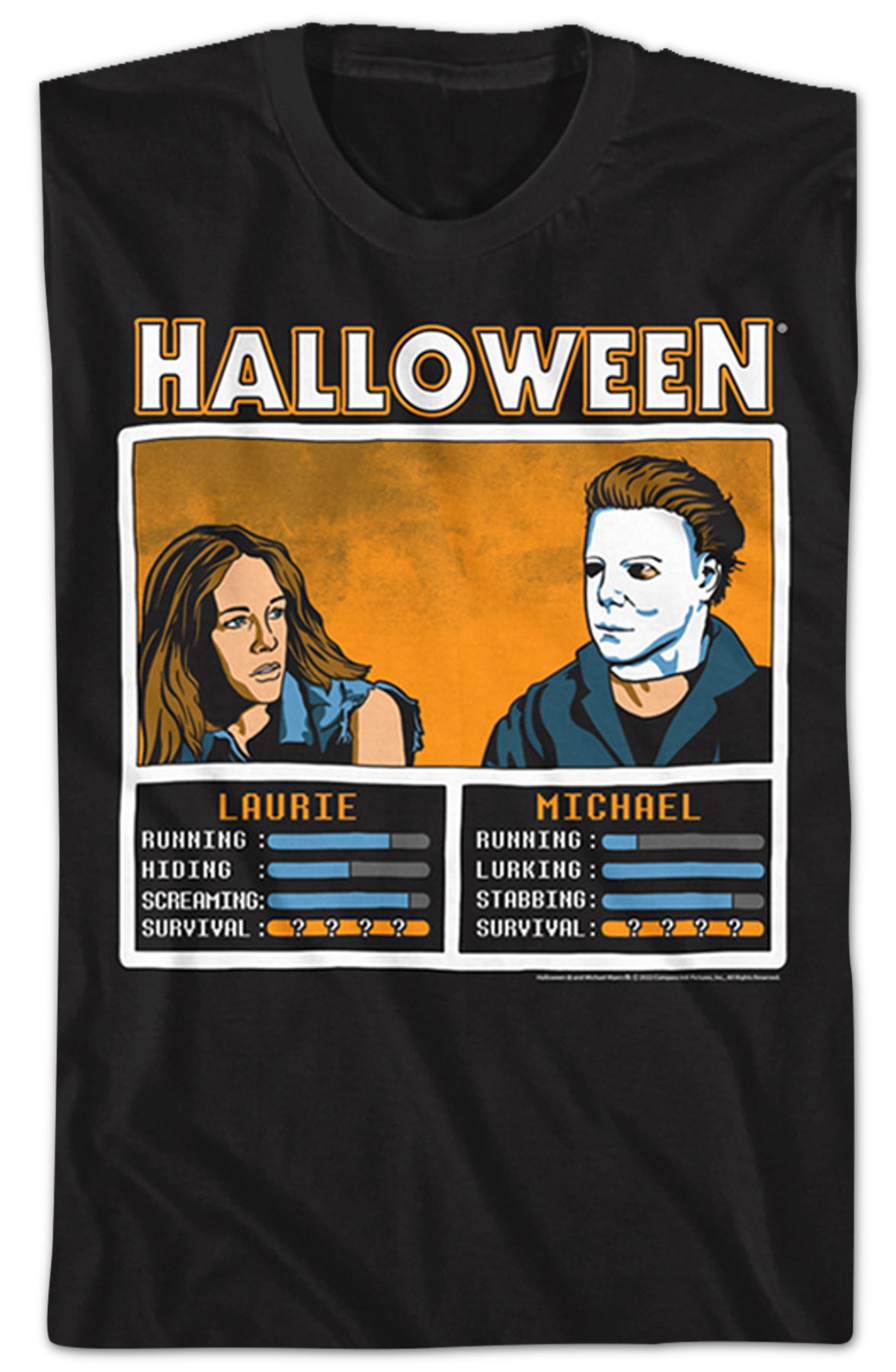 Laurie Strode And Michael Myers Video Game Halloween T-Shirt