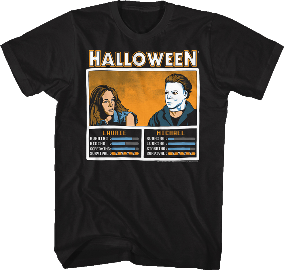 Laurie Strode And Michael Myers Video Game Halloween T-Shirt