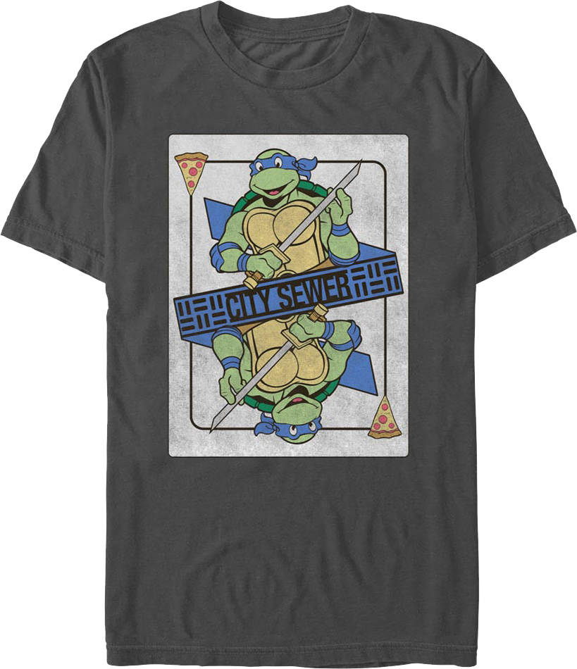 Leonardo Playing Card Teenage Mutant Ninja Turtles T-Shirt