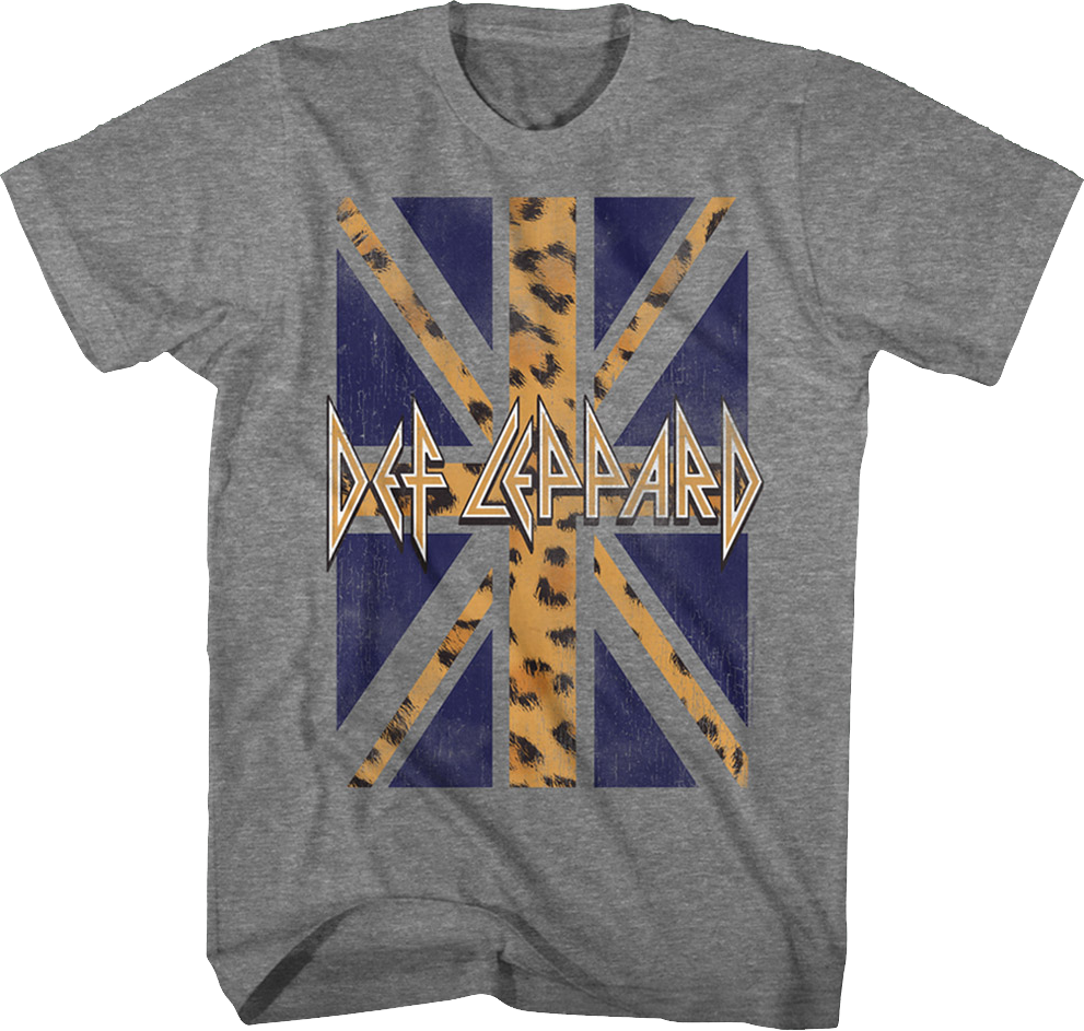 Leopard Print Flag Def Leppard T-Shirt