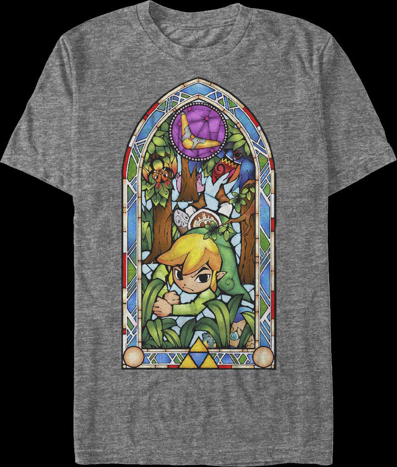 Link Stained Glass Window Legend of Zelda T-Shirt
