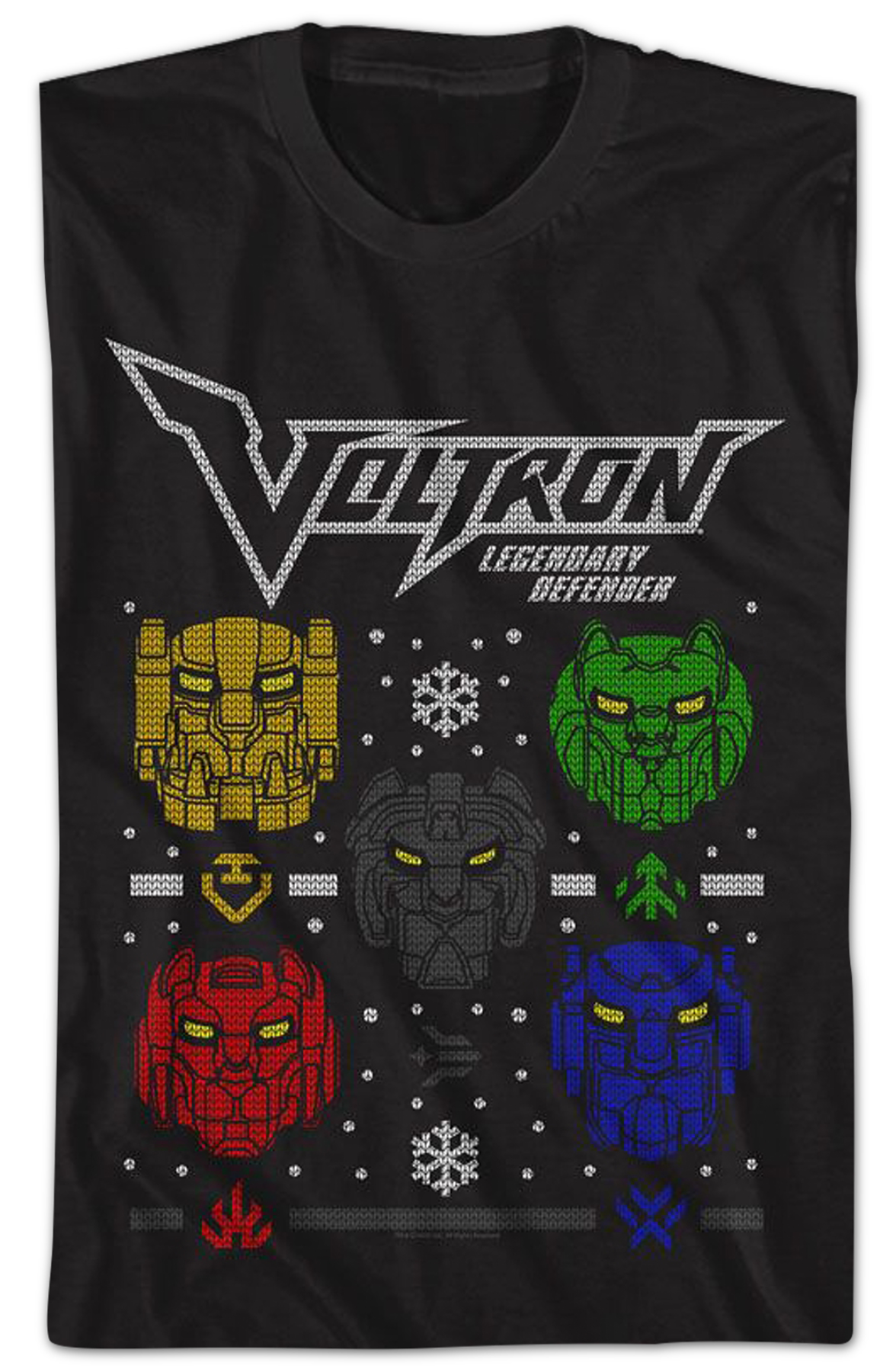 Lion Heads Faux Ugly Christmas Sweater Voltron T-Shirt