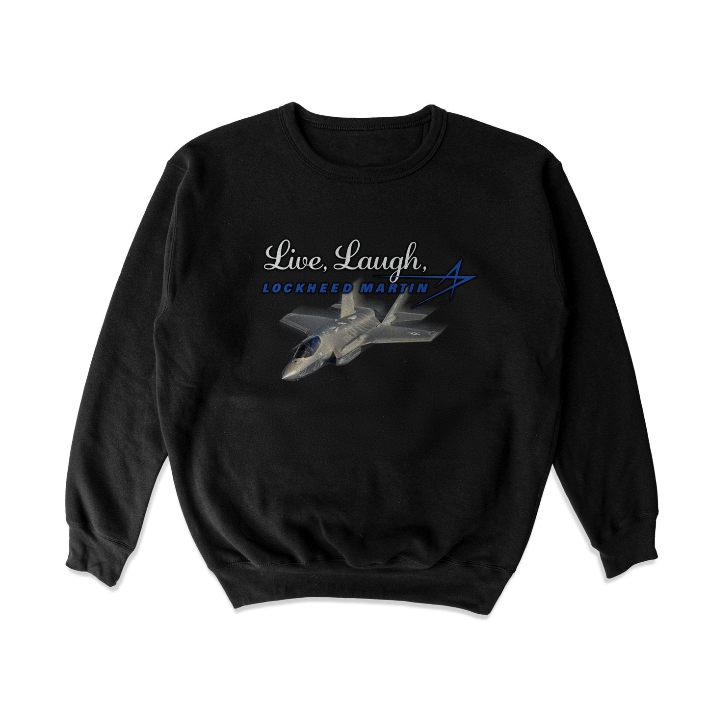 Live, Laugh, Fighter Jet Crewneck Sweatshirt