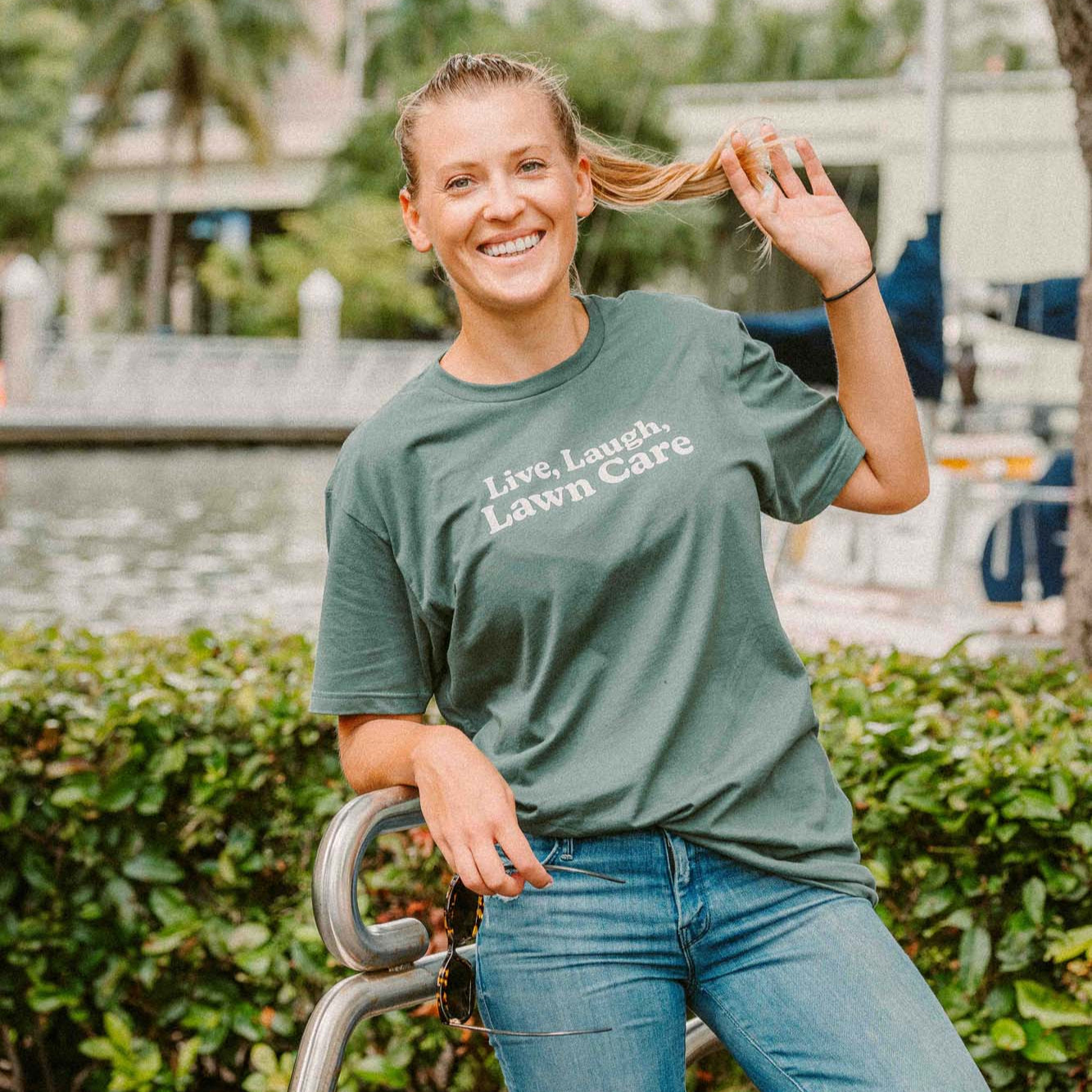 Live, Laugh, Lawn Care T Shirt