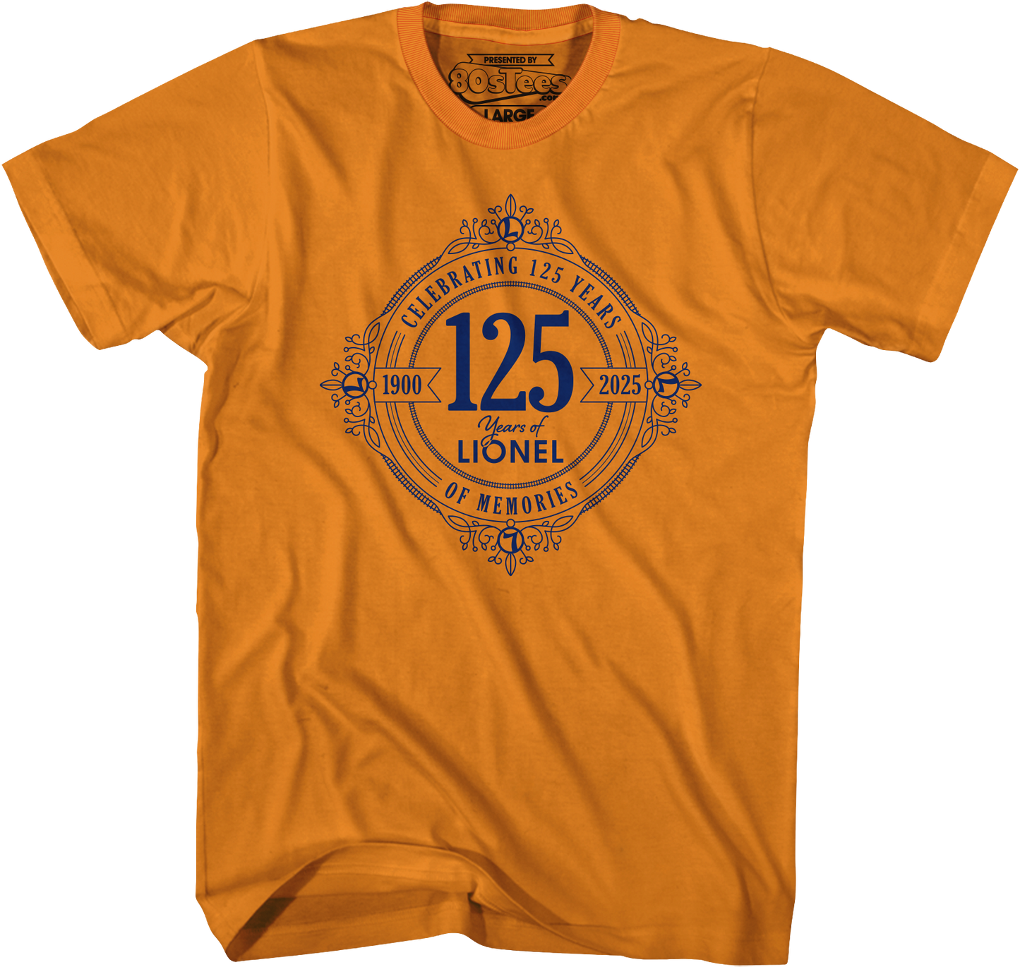 Orange Celebrating 125 Years Of Memories Lionel Trains T-Shirt