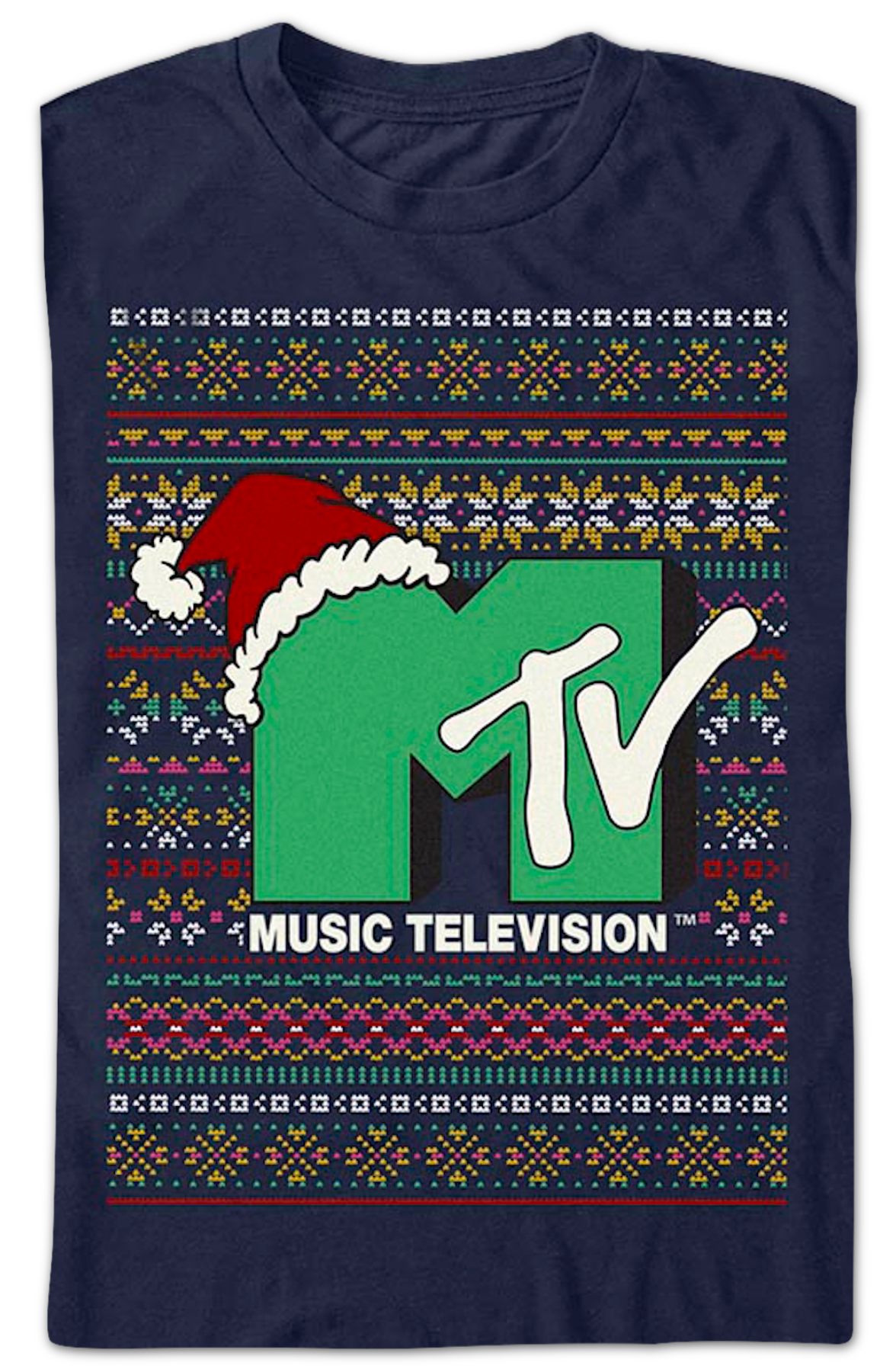 Logo Faux Ugly Christmas Sweater MTV T-Shirt
