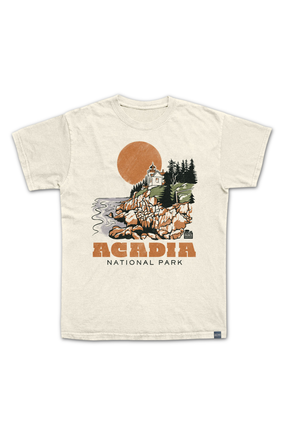 Made In USA Acadia Drawn Lighthouse NPCA T-Shirt