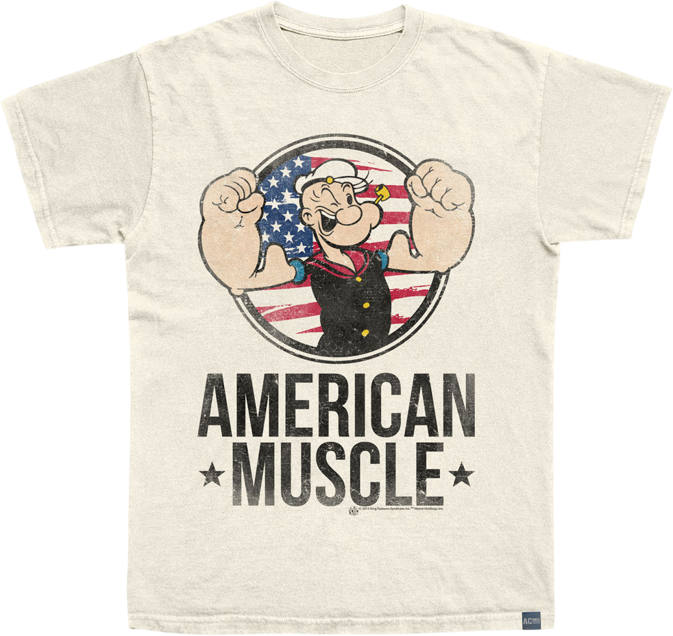 Made In USA American Muscle Popeye T-Shirt