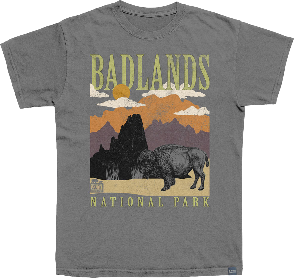 Made In USA Badlands Minimalist Landscape NPCA T-Shirt