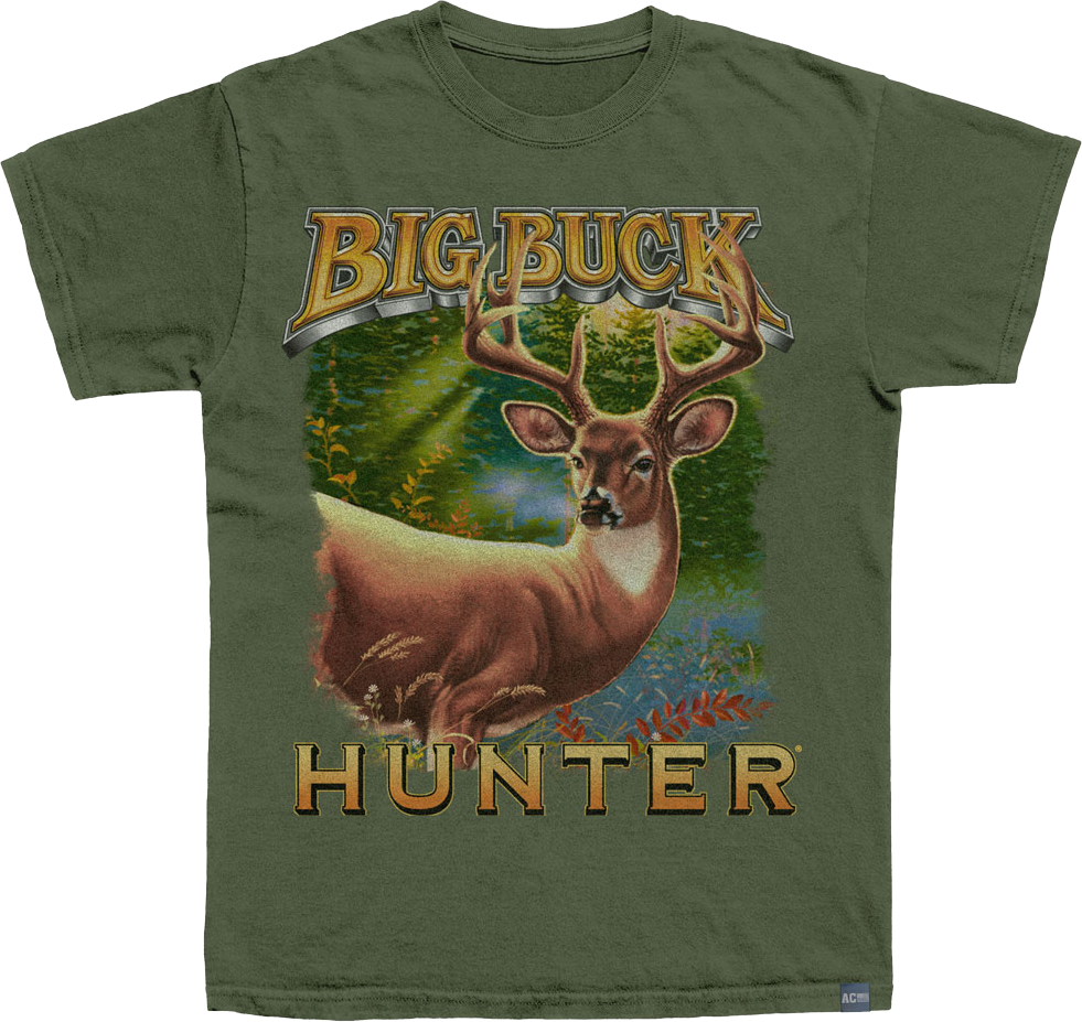 Made In USA Logo and Deer Big Buck Hunter T-Shirt