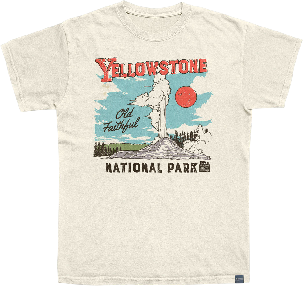 Made In USA Old Faithful Yellowstone Illustration NPCA T-Shirt