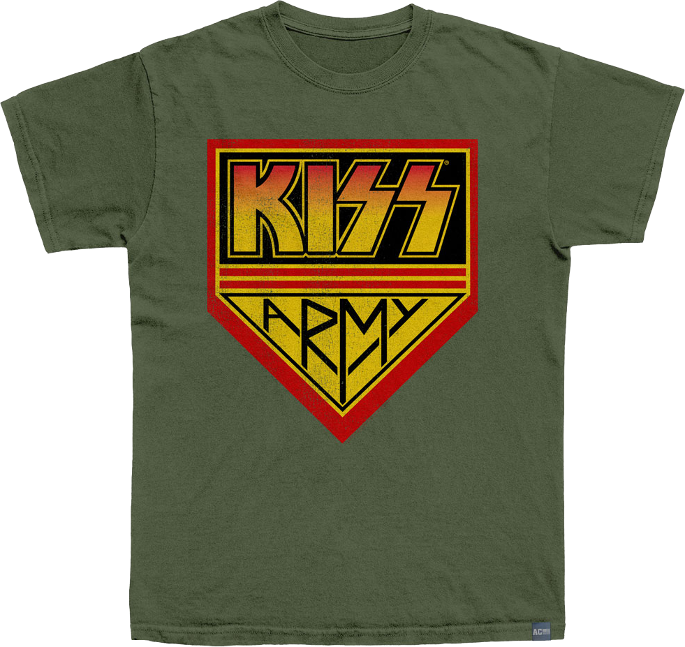 Made In USA Olive KISS Army T-Shirt