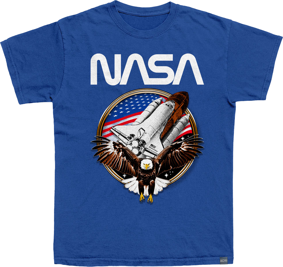 Made In USA Stars Stripes & Shuttle NASA T-Shirt