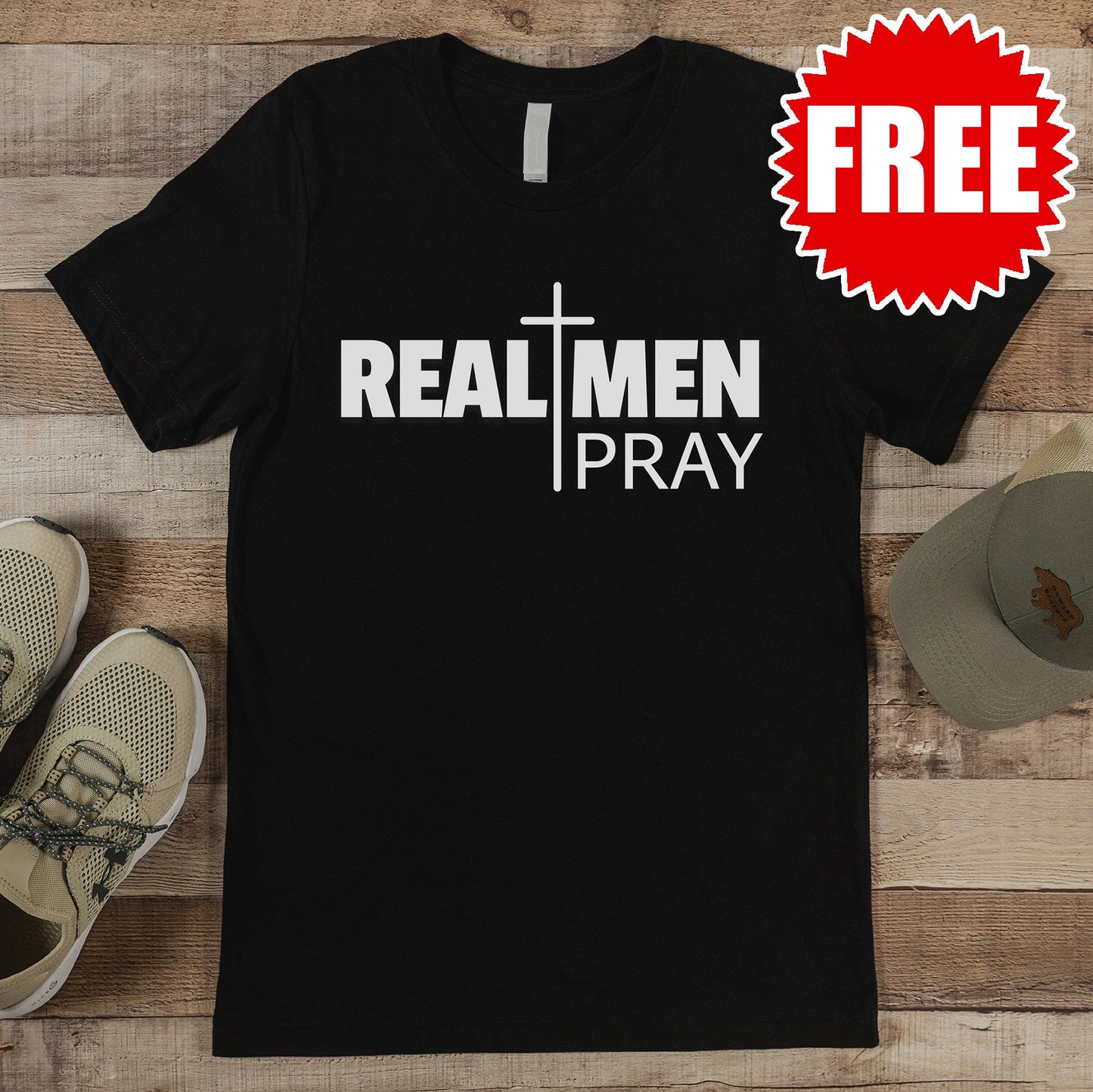 Real Men Pray Tee - Black - 0