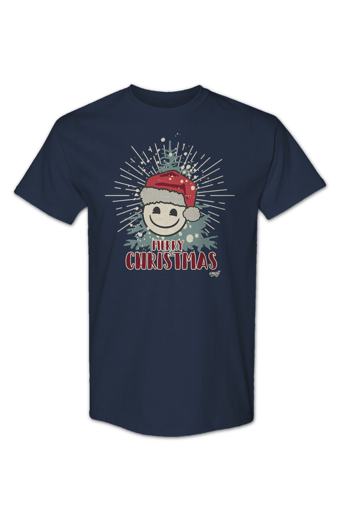 Merry Christmas Smiley Face Emoji T-Shirt