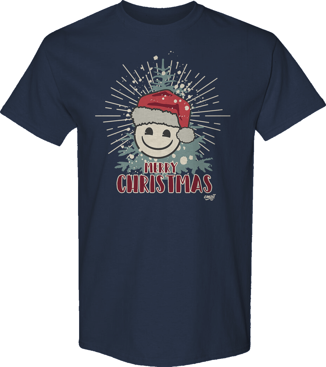 Merry Christmas Smiley Face Emoji T-Shirt