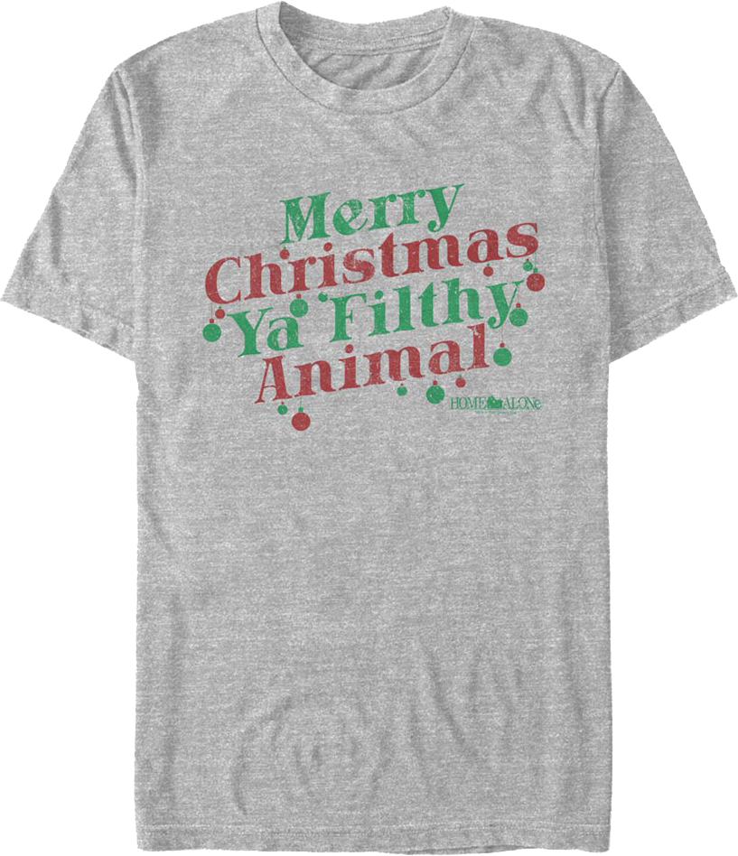 Merry Christmas Ya Filthy Animal Ornaments Home Alone T-Shirt