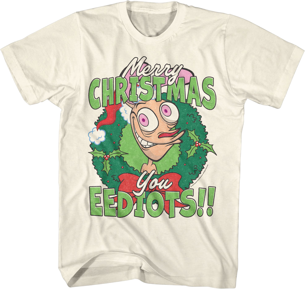 Merry Christmas You Eediots Ren And Stimpy T-Shirt