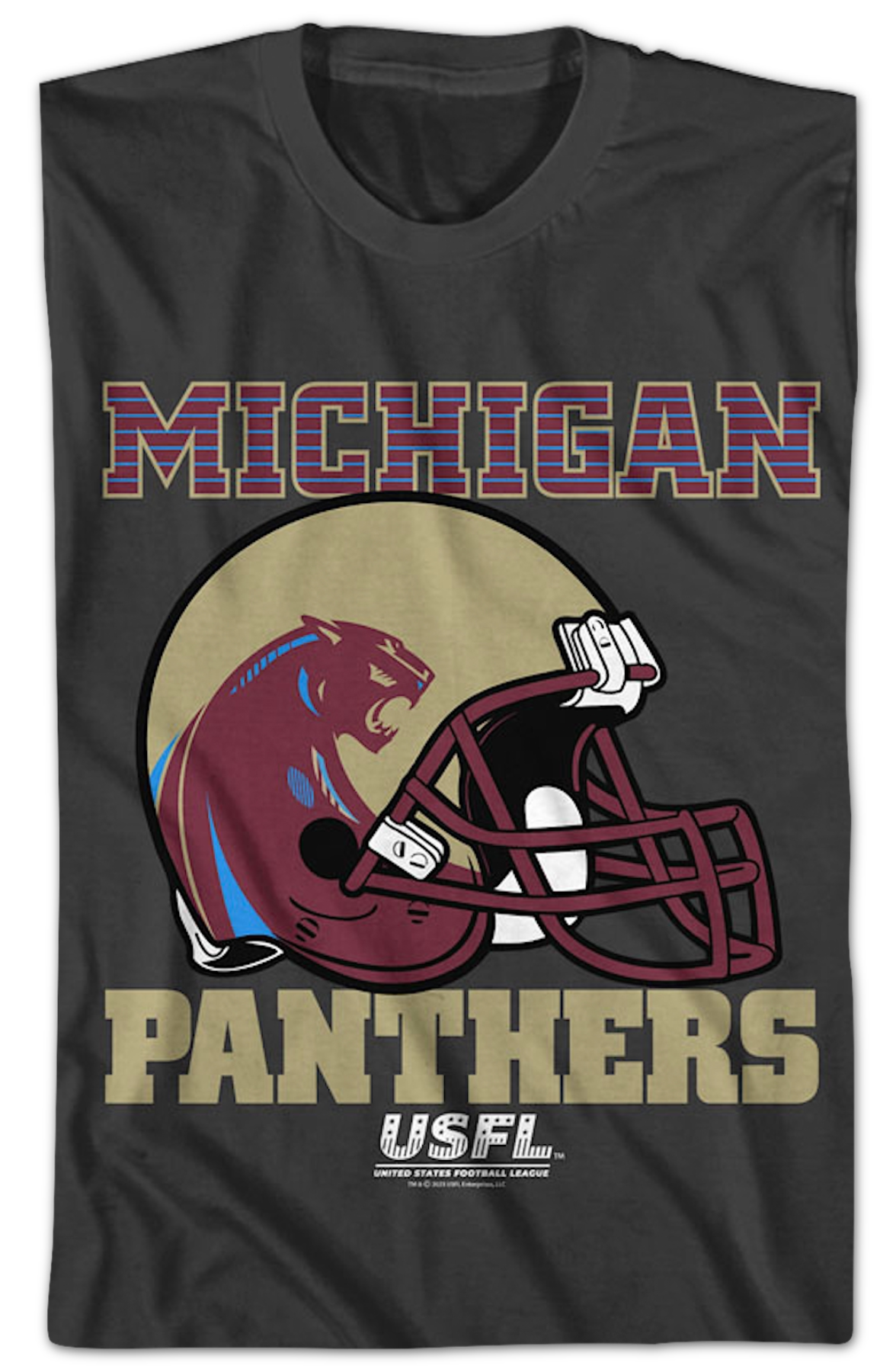 Michigan Panthers Helmet USFL T-Shirt