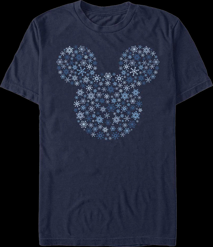 Snowflakes Design Mickey Mouse T-Shirt