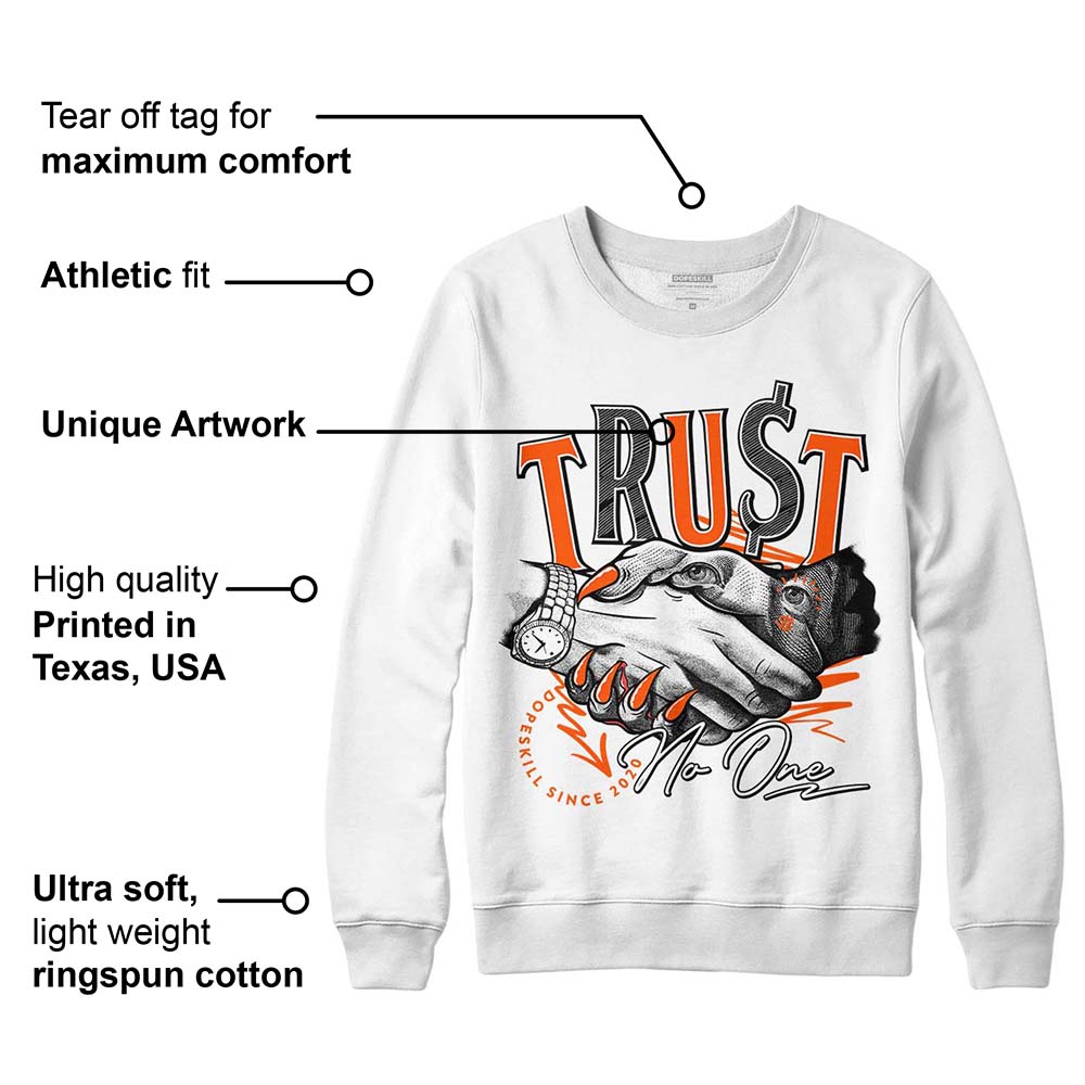 Orange Milk DopeSkill Sweatshirt Trust No One Graphic