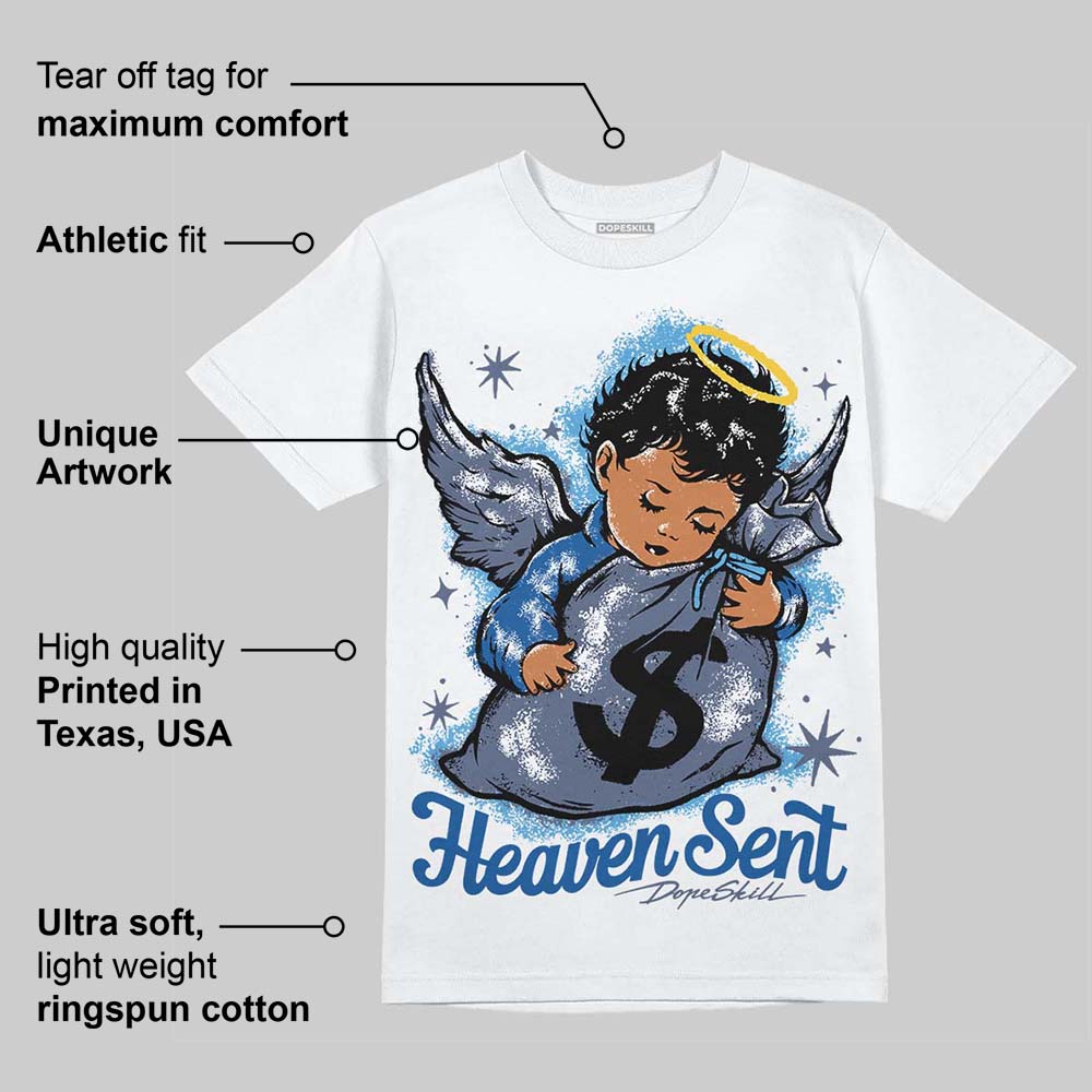 Diffused Blue 11s DopeSkill T-Shirt Heaven Sent Graphic