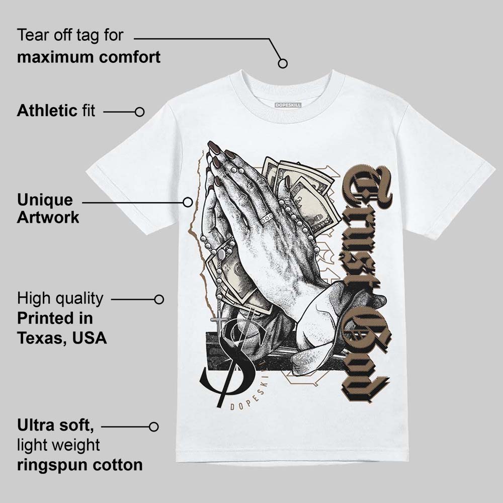 AJ 1 Low OG ‚ÄúReverse Mocha‚Äù DopeSkill T-Shirt Trust God Graphic